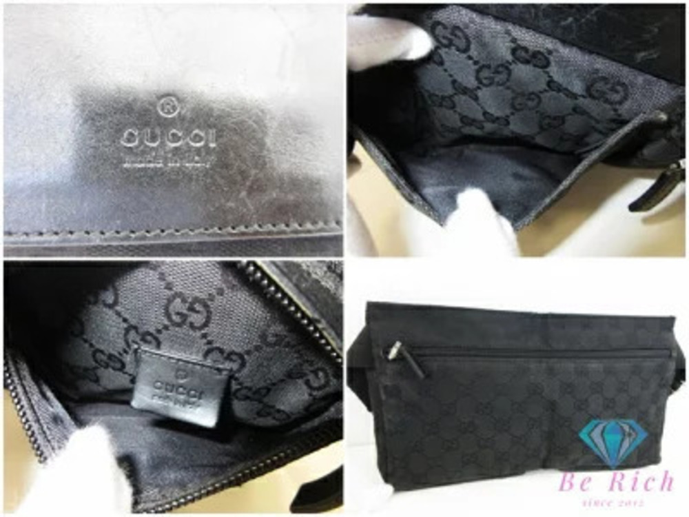 Gucci Waist Bag GG Black Pouch Clutch Body Belt - Picture 5 of 7